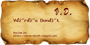 Vörös Donát névjegykártya
